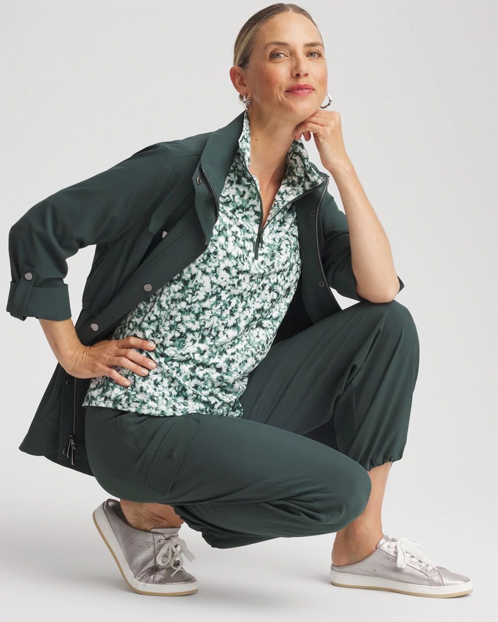 Zenergy® UPF Printed Zip-Front Pullover | Chico's